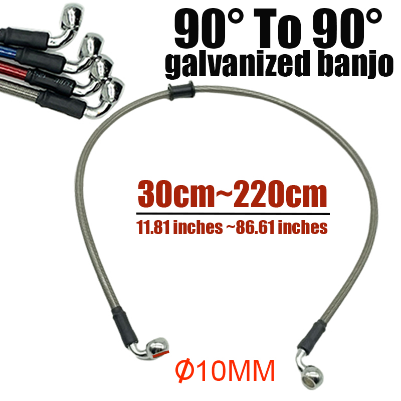 Braided Line - 10mm 90 derajat kabel selang rem