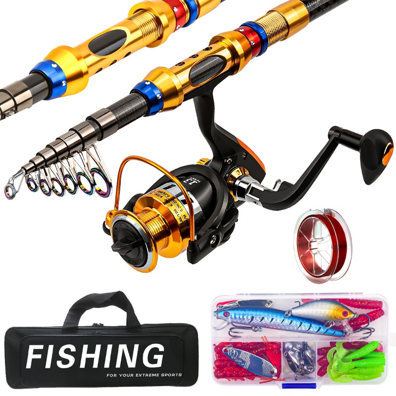 Freshwater Line - Joran Pancing Teleskopik Serat Karbon Portabel
