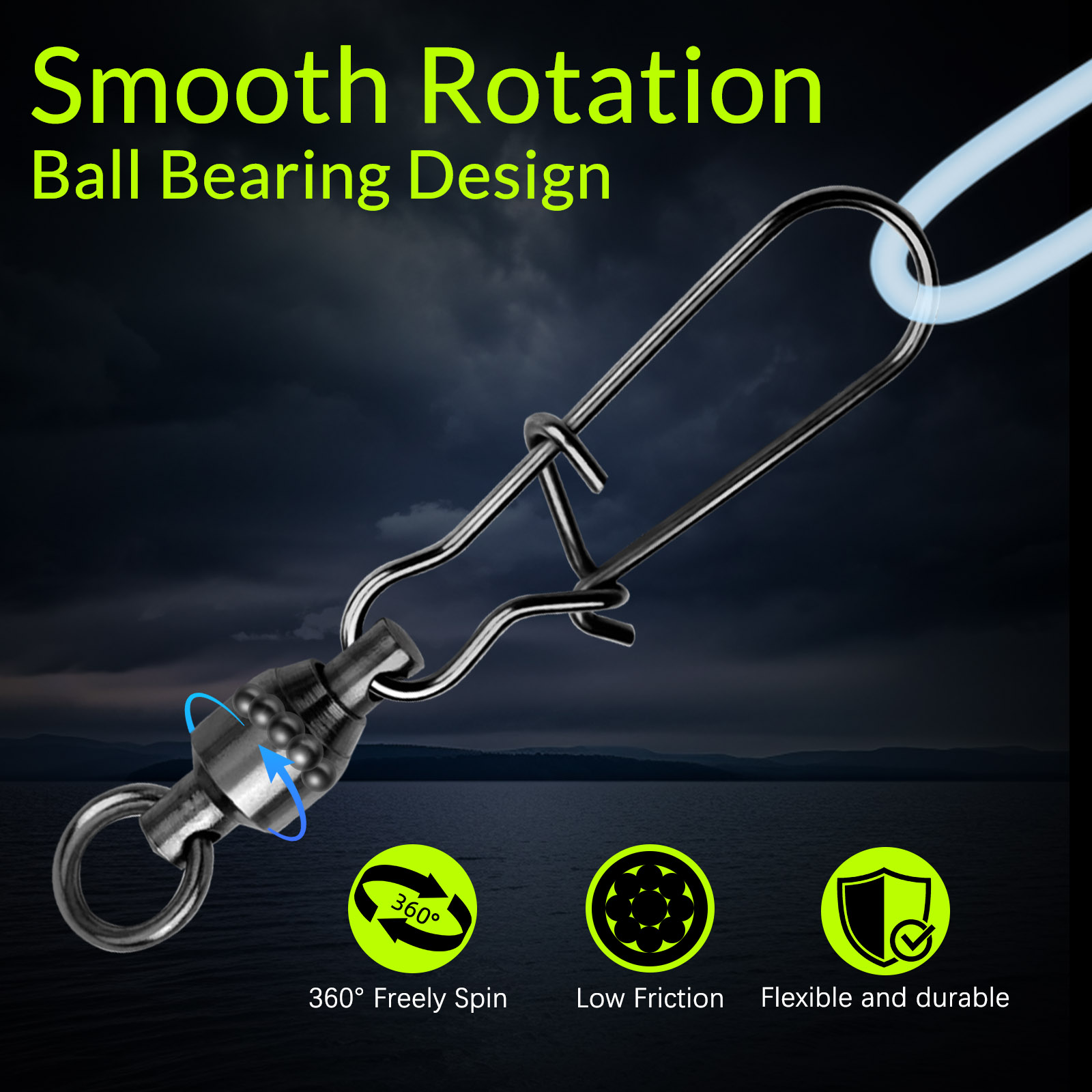 9KM 10PCS Ball Bearing Swivel  - Freshwater Line ulasan dan harga