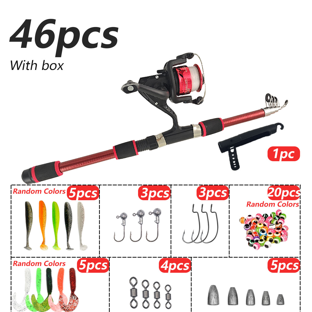 46Pcs Set Pancing Teleskopik,  - Freshwater Line ulasan dan harga